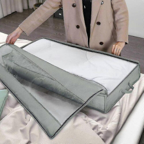 (DRAK GRAY) 2 Pack Underbed Storage Bag Organizer Tw 2