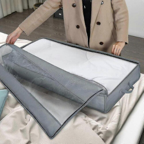 (LIGHT GRAY) 2 Pack Underbed Storage Bag Organizer Tw 2