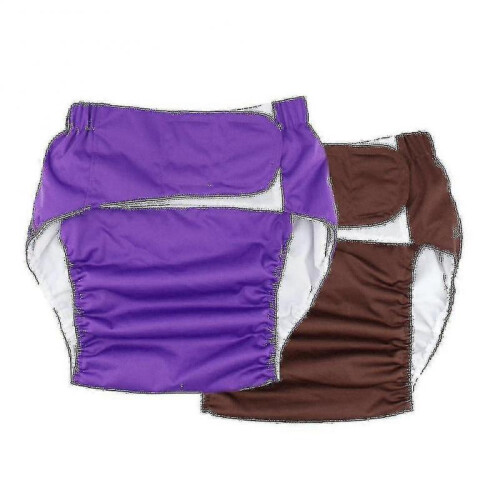 (Gray) Adult Cloth Diaper Nappy Reusable Waterproof Elderly Breathable Comfortable Insert Hook 2
