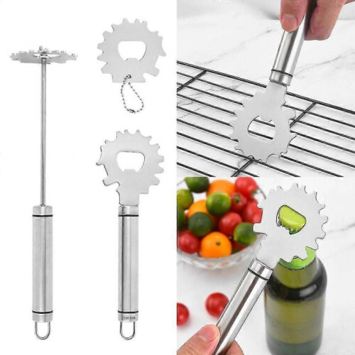 (Vertical style)Grill Scraper With Bottle Opener Metal Grill Cleaner Grill Brush Alternative 1