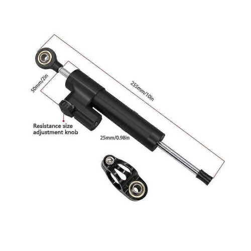 Cnc Aluminum Universal Motorcycle Adjustable Steering Damper Stabilizer Black 2