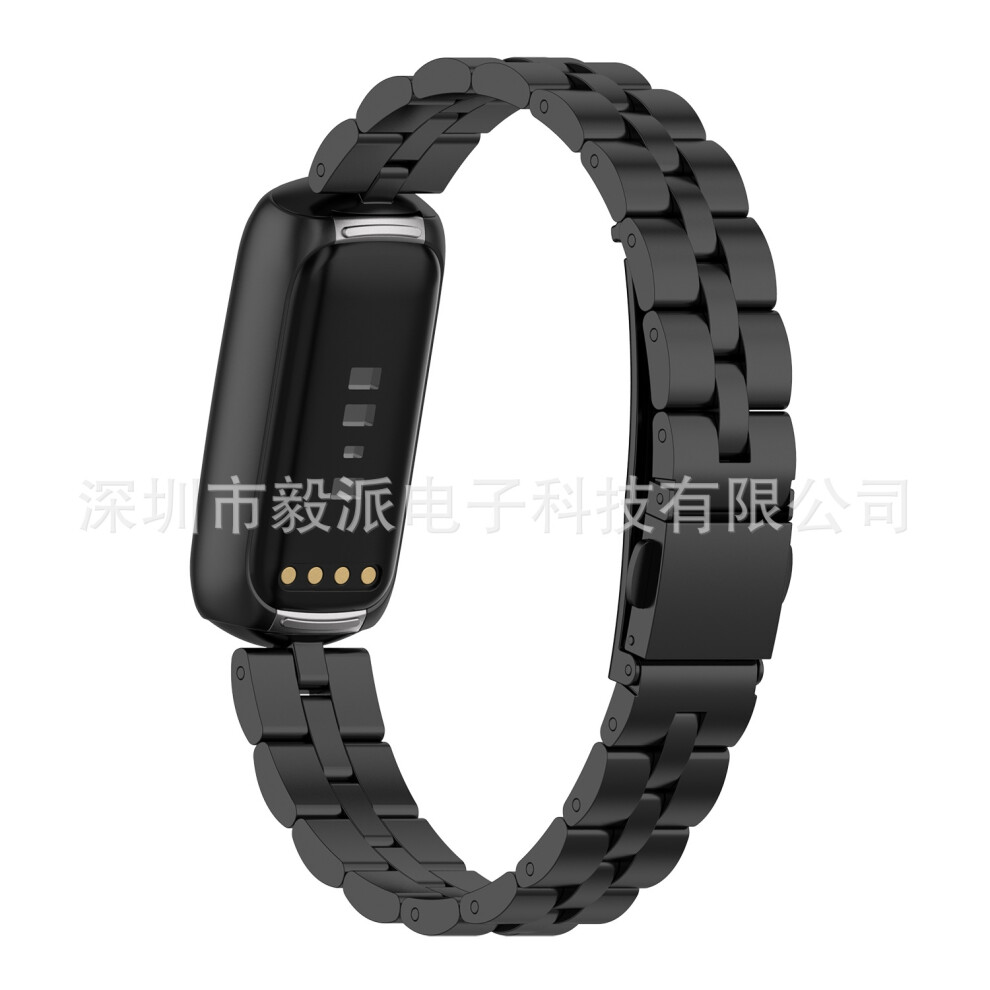 ( [Three Planets]) Sports Strap Metal Strap Replacement Wristband For Fitbit-Luxe Smartwatch - Jxlgv Black 6935158947195
