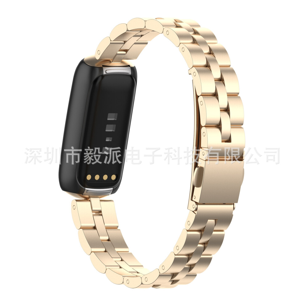 (Champagne [Three Plants]) Sports Strap Metal Strap Replacement Wristband For Fitbit-Luxe Smartwatch - Jxlgv 6935158947249