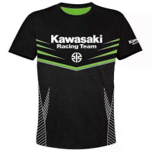 (EXMMMIN2939, L) Kawasaki Racing Team Men T-shirt Summer Short Sleeve Sports Women Tee Shirts 2024 New Fashion Children Clothes Tops