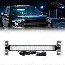 (White) 40 Led Strobe Light Emergency Flash Warning Lamp Auto Windshield Bar Traffic Advisor Flashlight Red Blue Car Accessories 12v-24v