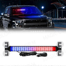 (Red Blue) 40 Led Strobe Light Emergency Flash Warning Lamp Auto Windshield Bar Traffic Advisor Flashlight Red Blue Car Accessories 12v-24v
