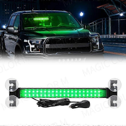 (Green) 40 Led Strobe Light Emergency Flash Warning Lamp Auto Windshield Bar Traffic Advisor Flashlight Red Blue Car Accessories 12v-24v