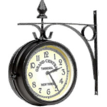 Wall Clock Wrought Iron Garden Clock Station Clock 2-sided Handcrafted Grand Central Terminal New Yo Hy