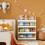 SoBuy Kids Wall Bookshelf 4-Tier White 18