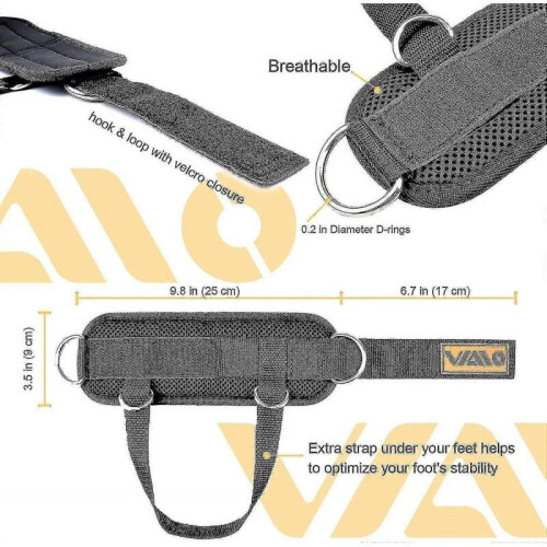 Ankle Straps for Cable Machines,adjustable Comfort Fit Neoprene, Reinforce Double D-ring 2