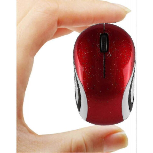(Red) Mini Small Wireless Mouse For Travel Optical Portable Mini Wireless Mouse With Usb Receiver For Pc Laptop