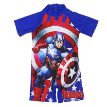 (Captain America - A, 4-6 Years) 3-11 Years Kids Superman Swimwear One-piece Swimsuit Bathing Suit