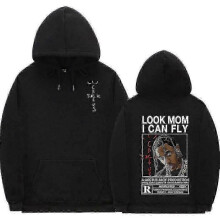 (Q02751*black,S)Cactus Jack Hoodie Men Women Double-sided Logo Print Look Mom I Can Fly Travis Scott Hoodies Unisex Fashion Hip Hop Streetwear