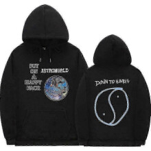 (Z0925*black, L) Cactus Jack Hoodie Men Women Double-sided Logo Print Look Mom I Can Fly Travis Scott Hoodies Unisex Fashion Hip Hop Streetwear