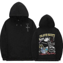 (Q02752*black, S) Cactus Jack Hoodie Men Women Double-sided Logo Print Look Mom I Can Fly Travis Scott Hoodies Unisex Fashion Hip Hop Streetwear