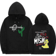(Q02756*black, M) Cactus Jack Hoodie Men Women Double-sided Logo Print Look Mom I Can Fly Travis Scott Hoodies Unisex Fashion Hip Hop Streetwear