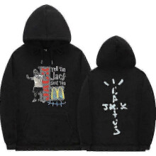 (Z0924*black, L) Cactus Jack Hoodie Men Women Double-sided Logo Print Look Mom I Can Fly Travis Scott Hoodies Unisex Fashion Hip Hop Streetwear