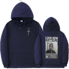 (Navy, XL) Cactus Jack Hoodie Men Women Double-sided Logo Print Look Mom I Can Fly Travis Scott Hoodies Unisex Fashion Hip Hop Streetwear