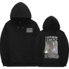 (Z0783*black,L)Cactus Jack Hoodie Men Women Double-sided Logo Print Look Mom I Can Fly Travis Scott Hoodies Unisex Fashion Hip Hop Streetwear