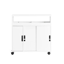 SoBuy White Bathroom Storage Cabinet on Wheels