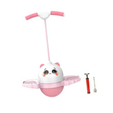 (Pink) Pogo Jump Ball Bouncing Ball Funny Children High Jumping Toy Jump Board For Games Body Training Exercise Balance Ability Home