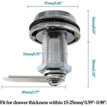 Safety Combination Cam Lock, 3 Digits Combination Lock 1-1/8" Combination Mailbox Lock for Cabinet