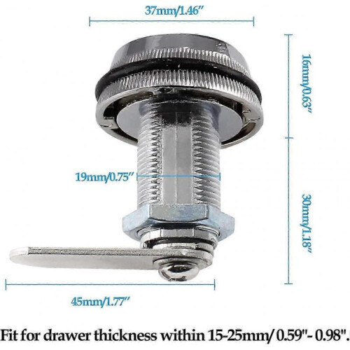 Safety Combination Cam Lock, 3 Digits Combination Lock 1-1/8" Combination Mailbox Lock for Cabinet