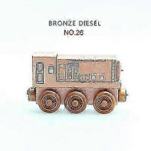 (Golden DIESEL) Thomas And Friends Wooden Pocket Toy Train Model Toys Molley Gold Diesel Lady Toby Track Train Toys For Boys Children Birthday Gifts