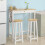 SoBuy Bartafel met 2 Barkrukken - Wit 13