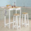 SoBuy Bartafel met 2 Barkrukken - Wit 12