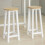 SoBuy Bartafel met 2 Barkrukken - Wit 11