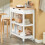 SoBuy Καρότσι Κουζίνας Λευκό με Ρόδες 85x39x90εκ 12