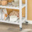 SoBuy Καρότσι Κουζίνας Λευκό με Ρόδες 85x39x90εκ 6