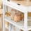SoBuy Καρότσι Κουζίνας Λευκό με Ρόδες 85x39x90εκ 4