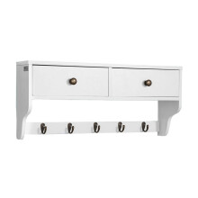 SoBuy Wandgarderobe FRG178-W weiß mit Schubladen