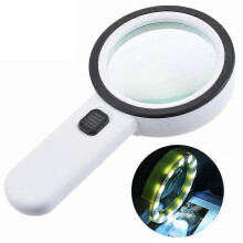 Reading Magnifier, 30x Magnifier, Illuminated Magnifier with 12 High-power Leds