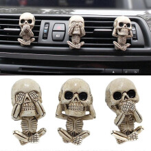 3 Pieces Skull Statue Automotive Interior Decor Skeleton Statue for Fairy Garden Decor