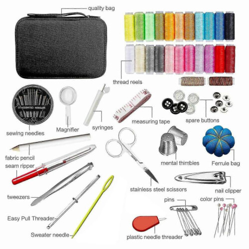 126pcs/set Sewing Kit Scissors Needle Thread for Home Stitching Hand Sewing Tool 1