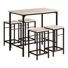 SoBuy Bartisch-Set mit 4 Barhockern OGT11-N