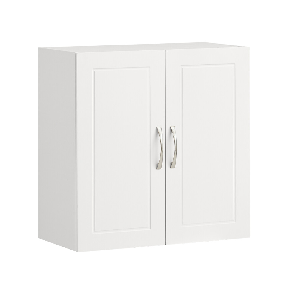 SoBuy FRG231-W White Double Door Wall Cabinet – Kitchen/Bathroom, 60x30x60 cm, Adjustable Shelf, 45 kg Load, Flat Pack