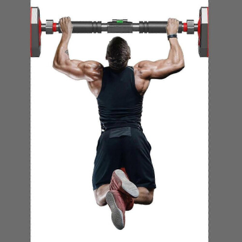 Strength Training Pull Up Bar for Doorway, Pull Up Bar Adjustable Width Locking Mechanism Chin Up Bar Without Screws 1