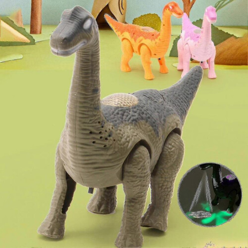 (Orange) Walking Dinosaur Toy With Light, Interactive And Luminescent Projection - Electric Model For Simulation And Egg Laying 1