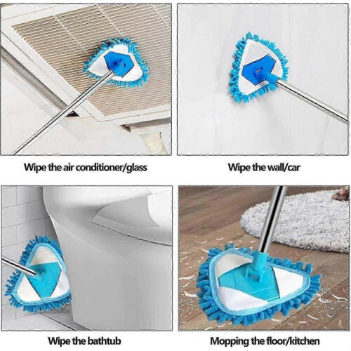 Ceiling Retractable Triangular Cleaning Mop Floor Cleaning Kitchen Ceiling Wall Glass 2