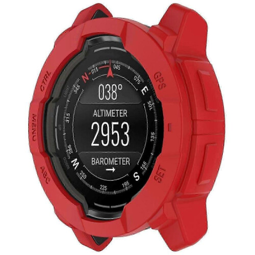 (Red)Garmin Instinct 3 Amoled/solar 45mm Compatible Silicone Protective Cover 2