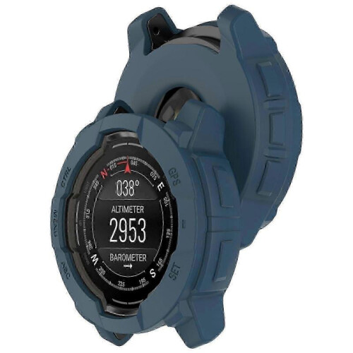 (Blue) Garmin Instinct 3 Amoled/solar 45mm Compatible Silicone Protective Cover 2
