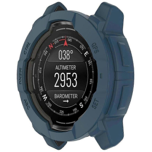 (Blue) Garmin Instinct 3 Amoled/solar 45mm Compatible Silicone Protective Cover 1