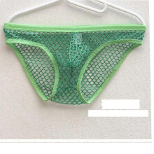 (M, green type c) Sexy Large Hole Transparent Boxers For Men Underwear Low Waist Stretch Mesh Breathable Solid Panties Shorts Boxer Hombre Men