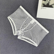 (2XL, White) Sexy Large Hole Transparent Boxers For Men Underwear Low Waist Stretch Mesh Breathable Solid Panties Shorts Boxer Hombre Men