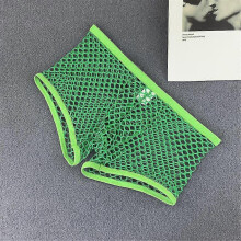 (XL, Green) Sexy Large Hole Transparent Boxers For Men Underwear Low Waist Stretch Mesh Breathable Solid Panties Shorts Boxer Hombre Men