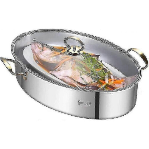 Oval Steamed Fish Pot with Lid Multi Purpose Design